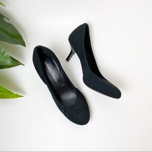 Donald J. Pliner Neoprene & Leather Black Pumps, 5.5